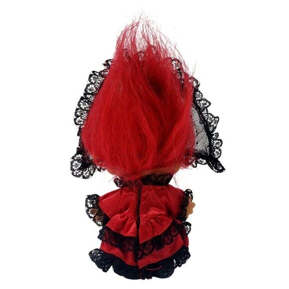 Vintage Russ Troll Doll Spanish Flamenco Around the World Spain Red Hair Dancer - Picture 2 of 5